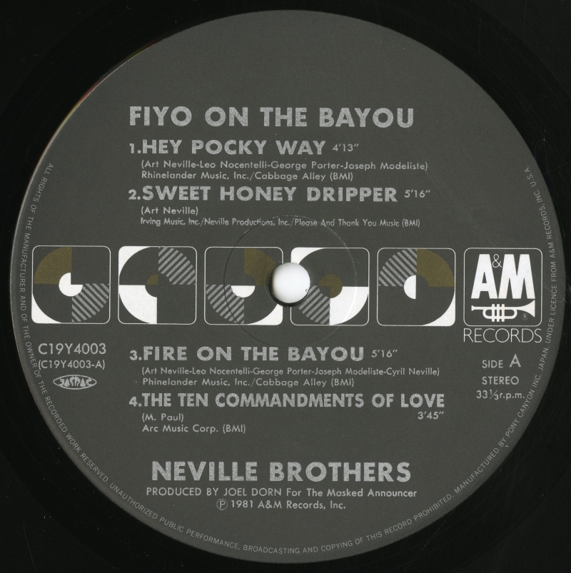 The Neville Brothers『 Fiyo On The Bayou』（1981年、A&M Records）02